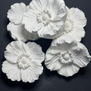 5 stuks handgemaakte gipsbloemen - klaproos decor 5 cm