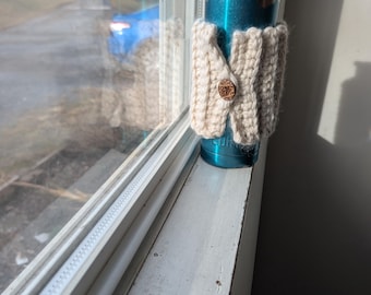 Crochet Cup Sleeve - Fluffy White Coffee Cozy