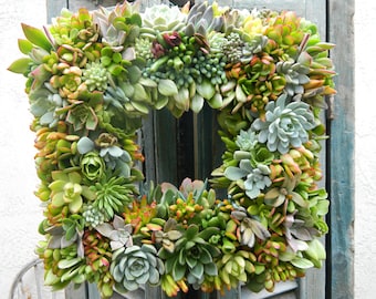 Succulent Wreath, Succulent Wreath Square 18", Fall Succulent Wedding, Wedding Decor, Fall Table Centerpiece, Housewarming Gift
