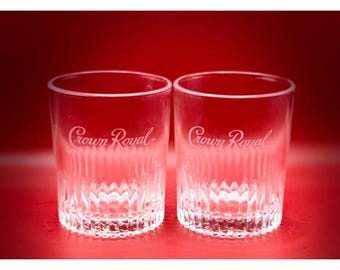 Crown Royal Etched Whisky Rocks-bril - set van 2 lowball-bekers