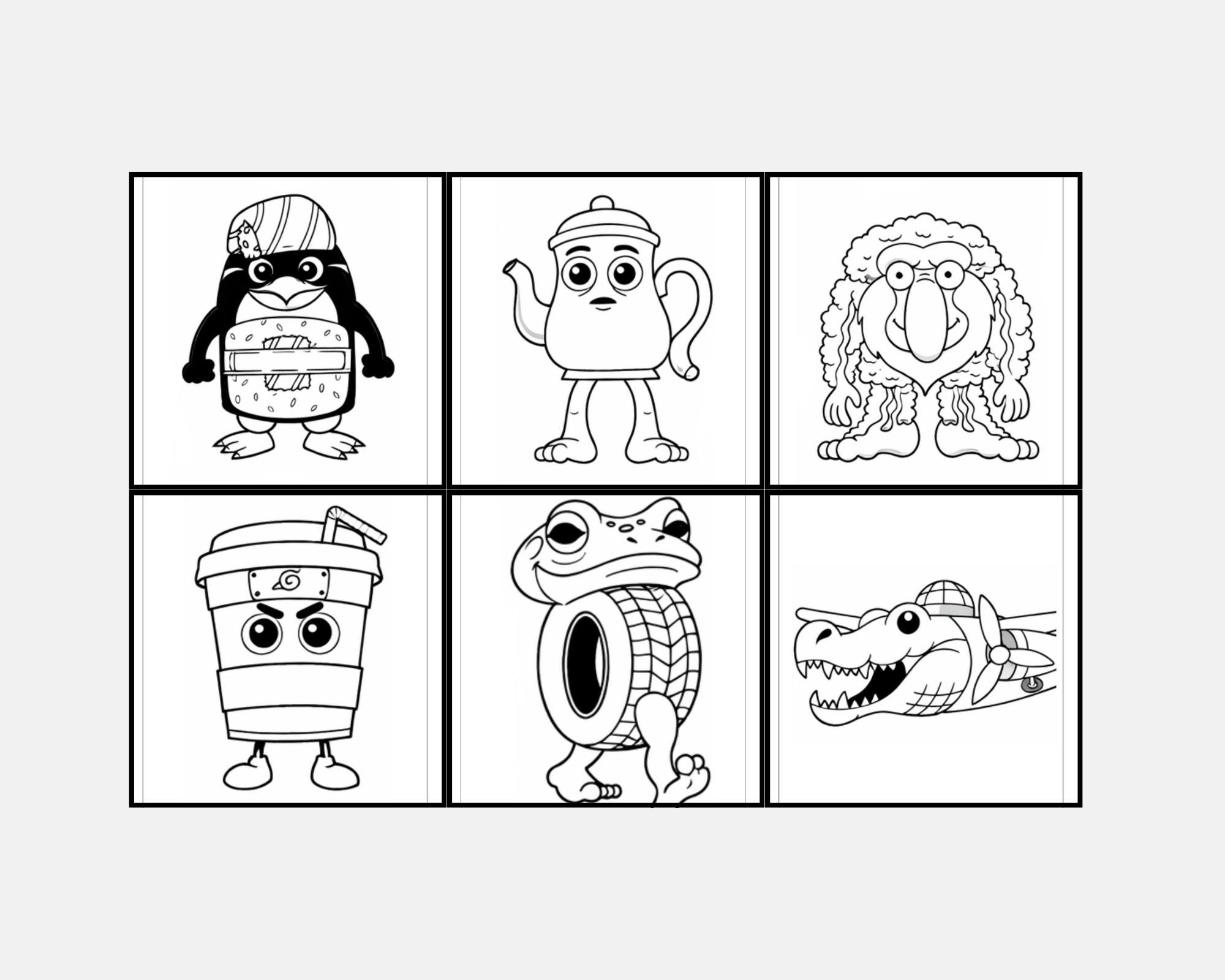 Brain Rot Coloring Book Template - Etsy