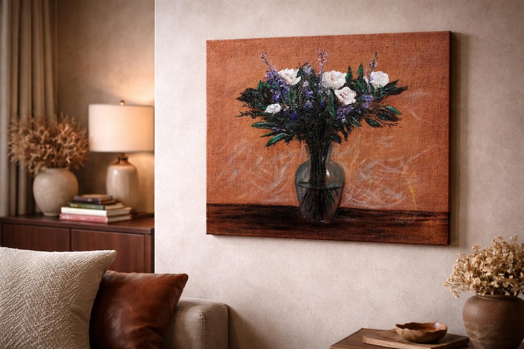 Handmade Acrylic Floral Still Life (70 X 60 Cm) - Etsy