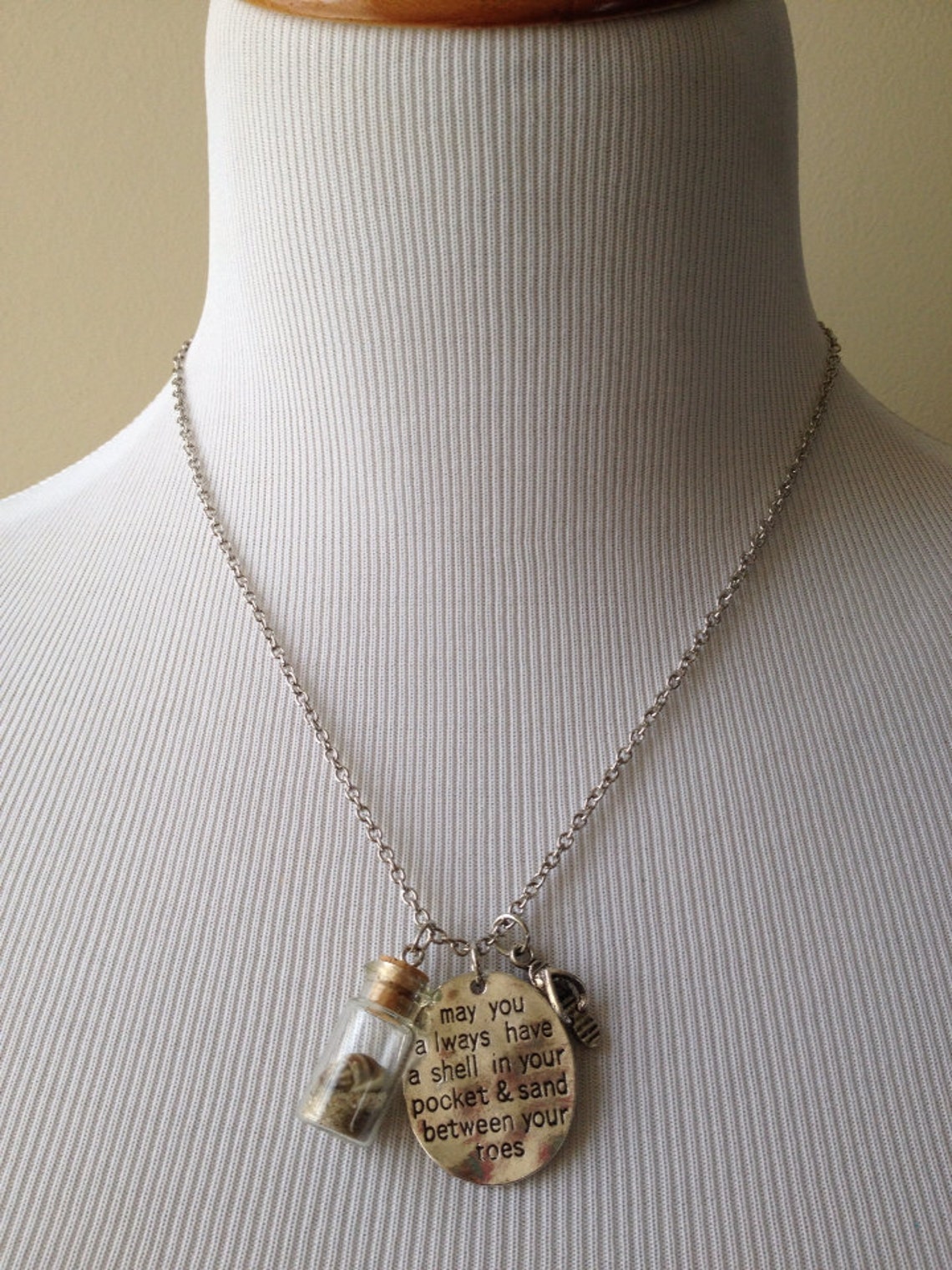 Shell in Your Pocket Necklace Bottled Shell and Sand Charm Etsy