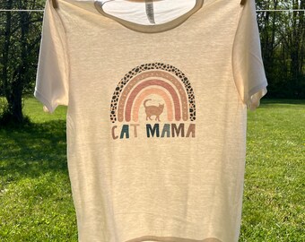 Cat Mama Shirt, Cat Mom, Cat Mama Retro Cat Mom Shirt, Leopard Rainbow Cat Mama, Boho Cat Mom Shirt Cat Mama Shirt Cat Mama Gifts