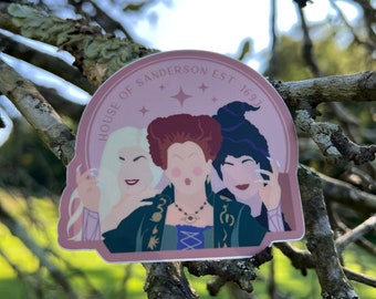 House of Sanderson Sticker, Sanderson Sisters Decal, Sanderson Witch Sticker Decal, Laptop Decal, Tumbler Decal