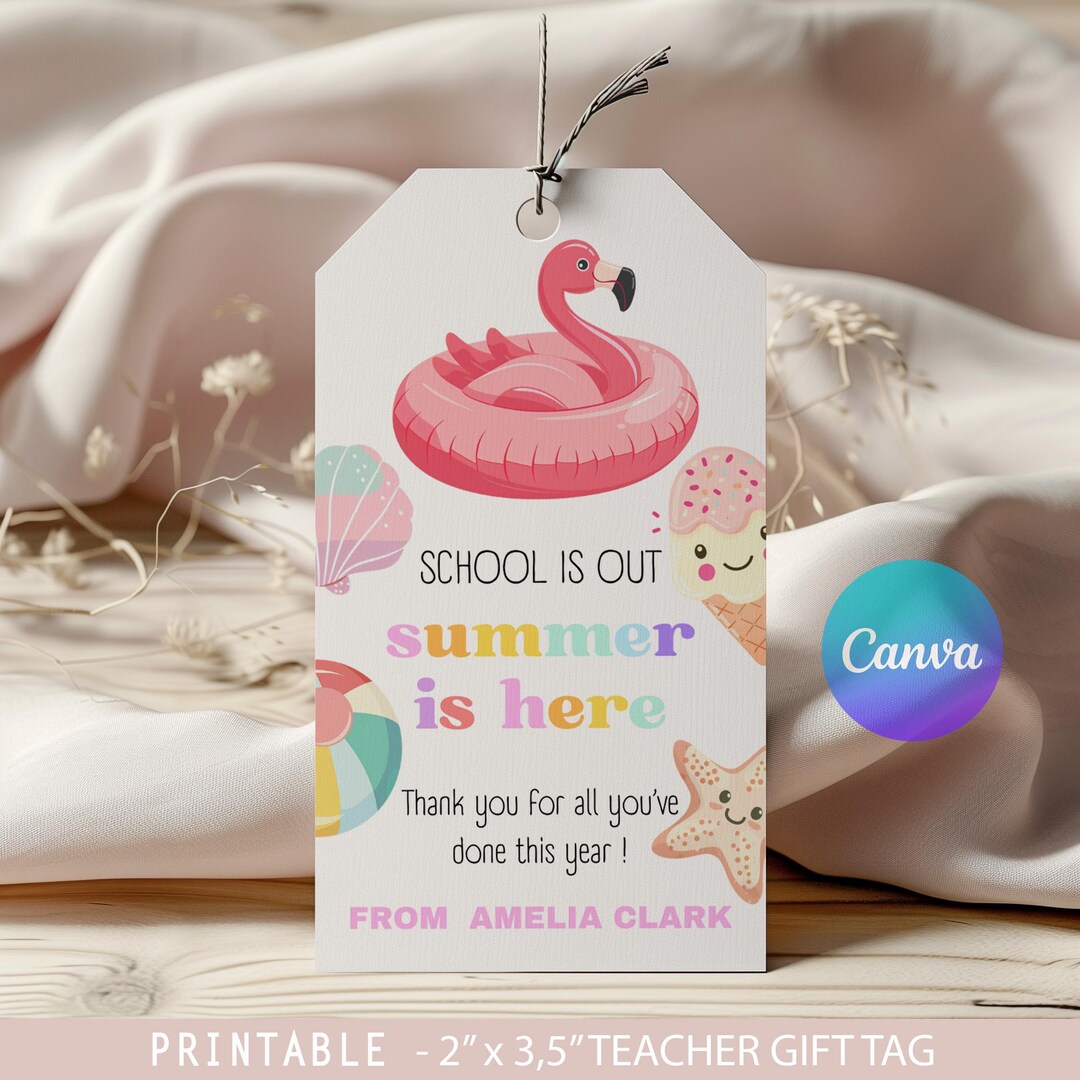 Editable Teacher Gift Tag Canva Template | Thank You Teacher Printable ...