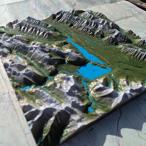 Mapa impresso em 3D da região de Kananaskis
