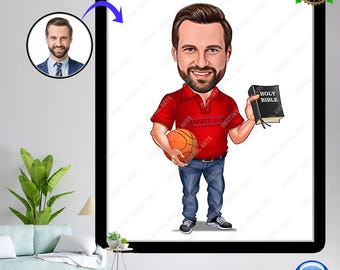 Retrato de caricatura profesional personalizado para agentes de seguros / Regalo personalizado para asesores financieros / Logotipo de caricatura de agente inmobiliario