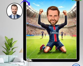 Caricatura de fútbol personalizada / Retrato de atleta personalizado (descarga digital)