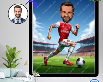Custom Soccer Caricature | Personalized Athlete Portrait (Digital Download)