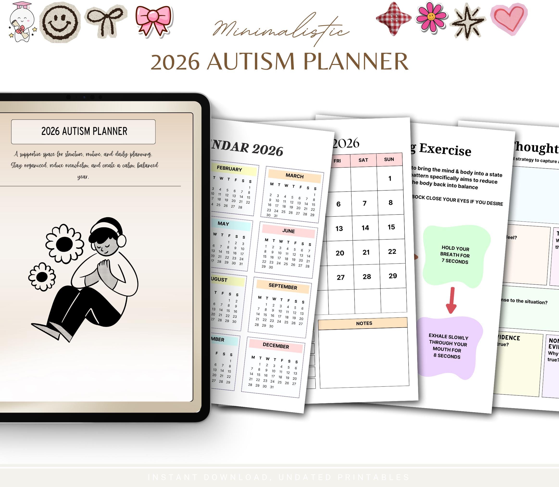 Autism Planner Printable, Special Needs Planner, Daily Routine Planner ...