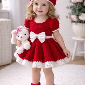 baby holiday dresses for christmas SANMIO Baby Girl Christmas Dress Infant Long Sleeve Holiday Outfit Fall  Winter Tulle Velvet Dresses with Headband 3M-3T