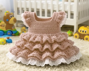 Crochet Baby Frock Pattern | Ruffle Dress (PDF Pattern)