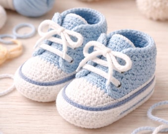 Crochet Baby Sneakers Pattern | Handmade Style (Digital Download) | Size 3-4 years