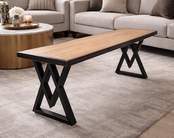 “Black&Light Oak” bench, handmade in oak