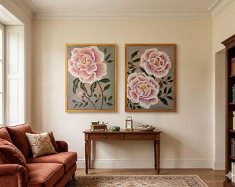 Pair of “Paeonia” Paintings