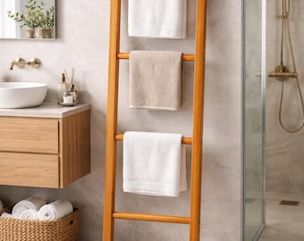 Towel rack “Ladder“, handmade, solid wood