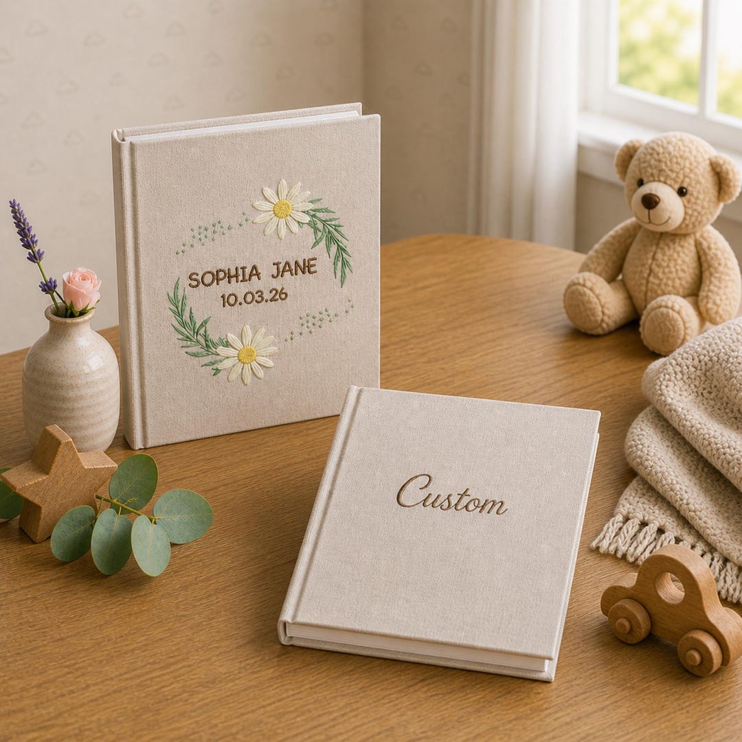 Birth Note Book Custom Newborn Memory Album or Notebook, Birth Date Keepsake Book, Baby ...
