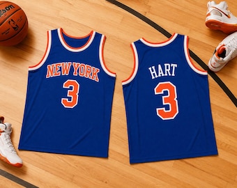 New York K Home Jersey Tank Top, Custom Name Number Basketball Jersey, Minimalist Blue Orange Mesh Tank 2026