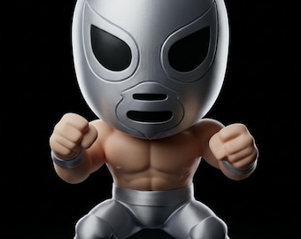 3D Printed Chibi Luchador Statue | Mexican Wrestling Figure Decor