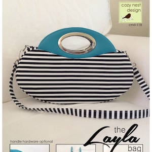 Sewing pattern: PDF, Layla Bag, digital, purse, handbag, clutch, shoulder strap, evening bag, handle hardware, download, small,