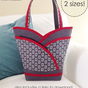 Schnittmuster: PDF, Petal Pockets Geldbörse, Tote & Kosmetiktasche, pdf, Schultertasche, Handtasche, viele Taschen, Schminktasche,