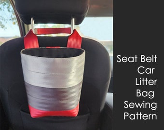 Sewing Pattern: Seat Belt Car Trash Bag, DIGITAL, litter bag, sewing pattern, seat belt, garbage bag, auto accessory, diy, custom, personal