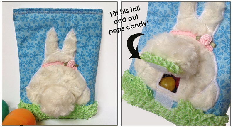 Little Bunny Poo Poo Treat Quilt Applique Pattern PDF Download cozy nest design image 1