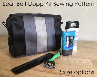 Sewing Pattern: Seat Belt Dopp Kit, DIGITAL, men's toiletry bag, attache case, seat belt, shaving kit, sewing project, diy, custom, personal