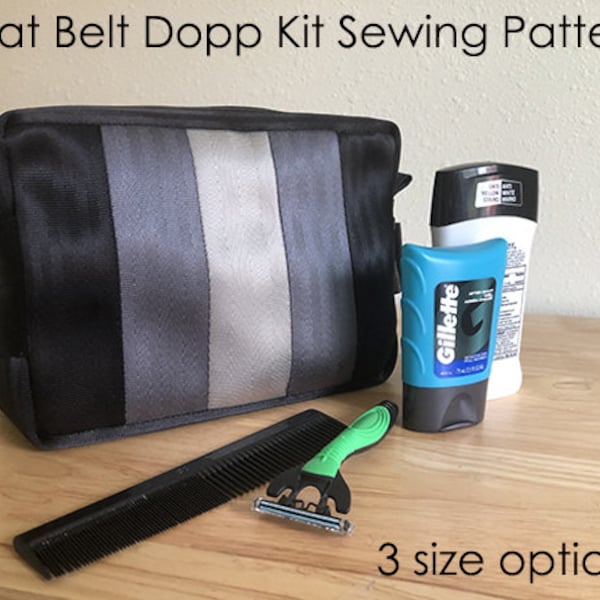 Sewing Pattern: Seat Belt Dopp Kit, DIGITAL, men's toiletry bag, attache case, seat belt, shaving kit, sewing project, diy, custom, personal