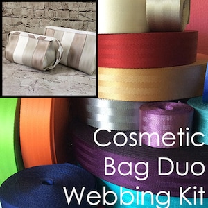 KIT - Seat Belt Webbing Cosmetic Bag Duo, make up bag, custom, attache case, strapping, seatbelt, pouch, accessory