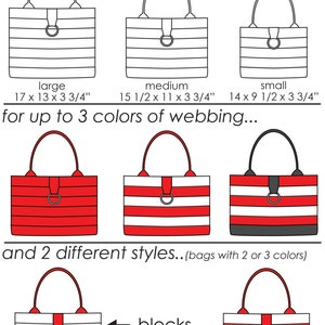 Sewing Pattern: Digital, Seat Belt Market Tote, seatbelt webbing bag, purse, shoulder bag, pdf pattern, kits available, upcycled purse image 2