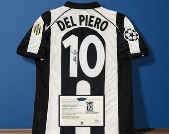 Soccer Memorabilia Maglia retrò della Juventus firmata da Del Piero - Certificato di autenticità (leggi descrizione)