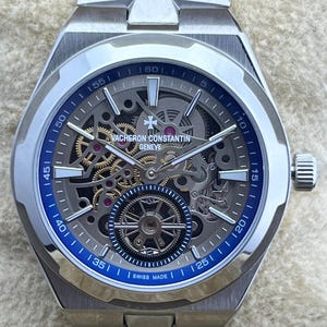Vintage Vacheron Constantin Geneve Automatic Open-Heart Skeleton Dial, Stainless Steel Case & Bracelet, Transparent Back, Men's Wristwatch