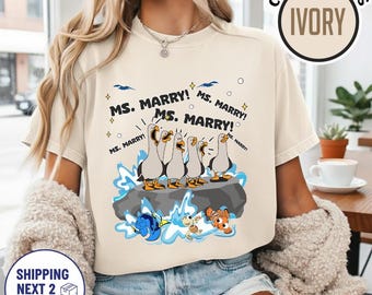 Custom Seagulls Teacher Name Shirt, Funny Teacher Tee, Teacher Appreciation Gift, Funny Personalized Teacher Disneyland Nemo Inspired Shirt