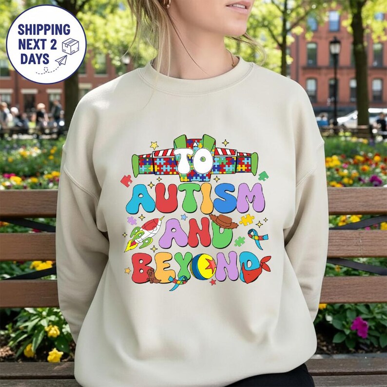 To Autism and Beyond T-shirt, Toy Story Autism Awareness shirt, Buzz Lightyear Autism Shirt, Puzzle Piece T-shirt, Family Trip shirts Bild 2