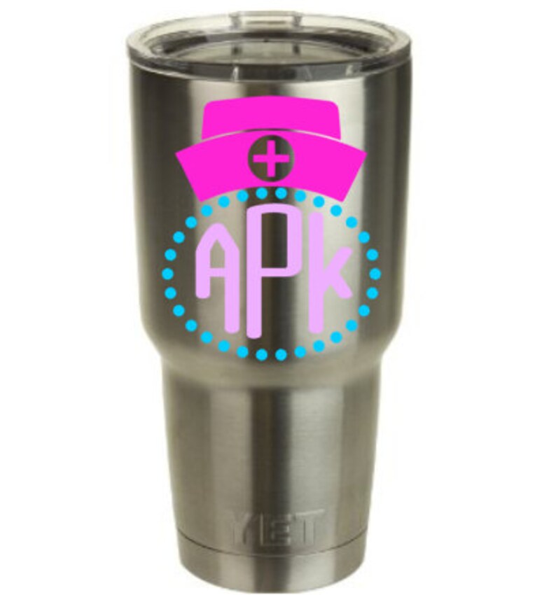 Monogram Nurse Vinyl Decal for Yeti Cup/Tumbler Etsy