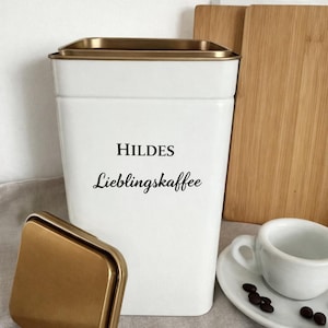 Kaffee- & Teedose personalisiert mit Name und Wunschtext | Geschenk für Kaffeeliebhaber | Vintage | Vorratsdose | Kaffeebox hochwertig
