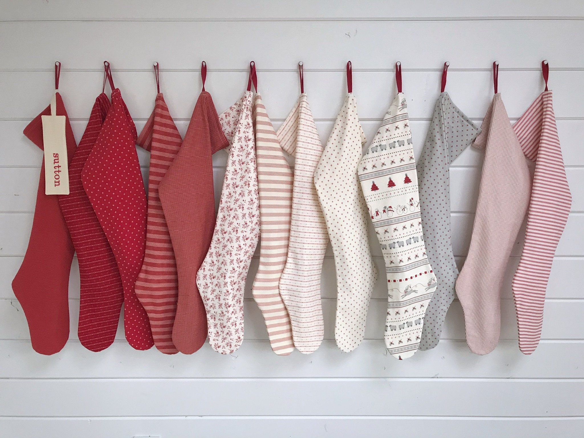 Nordic Sweet Holiday Stocking: personalised long family Christmas sto…