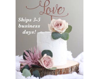 rosegold cake topper etsy