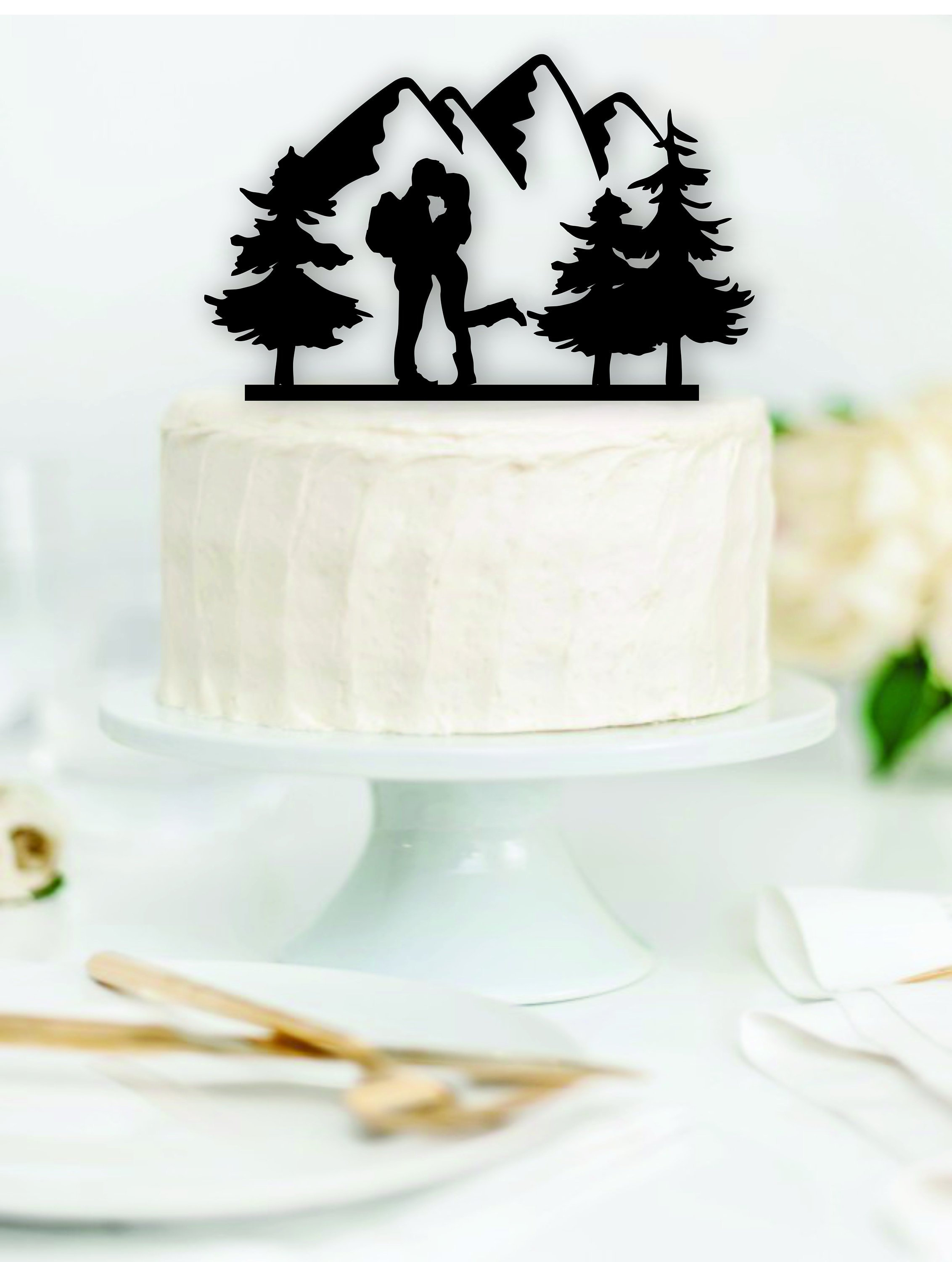 Birthday Made of Wood Wedding Hiking Woman Cake Topper Made in the USA Anniversary| Retirement Free Shipping