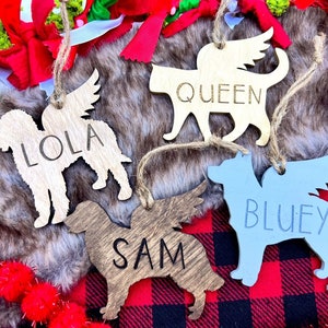 Personalized In MEMORY of DOG CAT Ornament with name Wood Ornament / Dog gift / Dog Lover / Gift for Dog / New Dog / Custom Dog Ornament