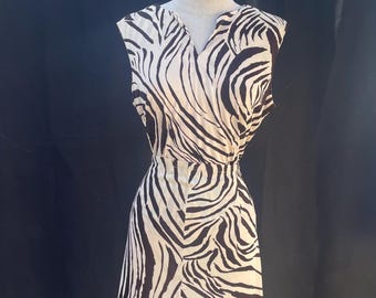 vintage 1950s Zebra print jersey 2 pc set dress