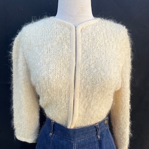 Vintage 1950s 1960s wool mohair cardigan sweater