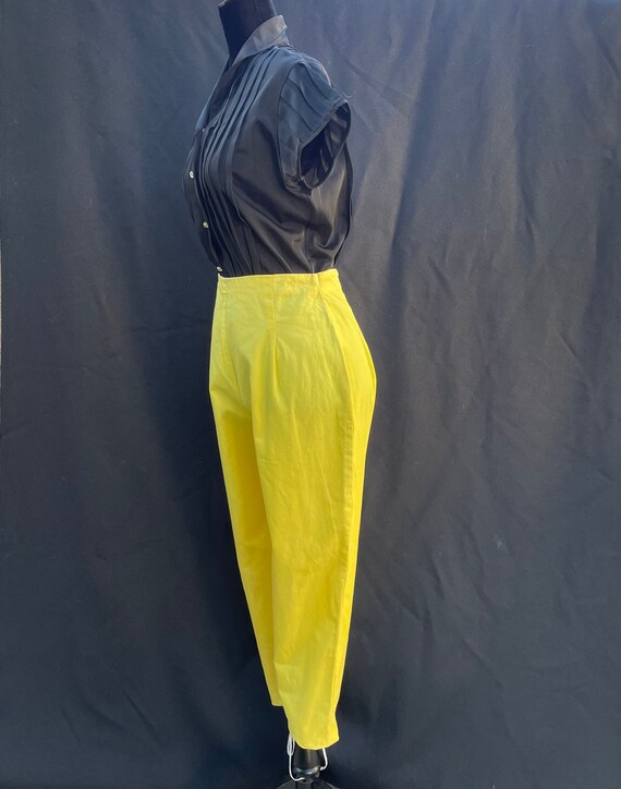 Vintage 1950s 50s Yellow high waisted cigarette p… - image 8
