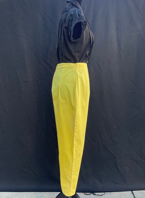 Vintage 1950s 50s Yellow high waisted cigarette p… - image 7