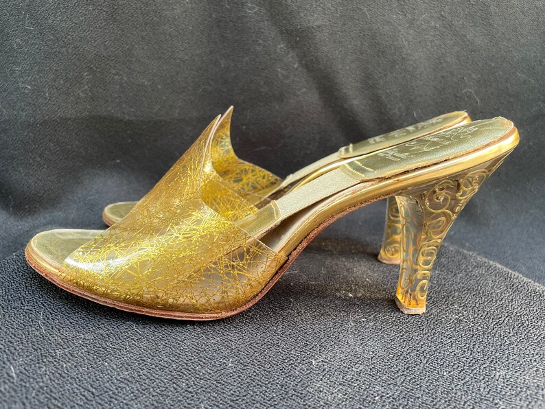 1950s Widows Peak Gold Swirl Confetti Lucite Springolators - Etsy