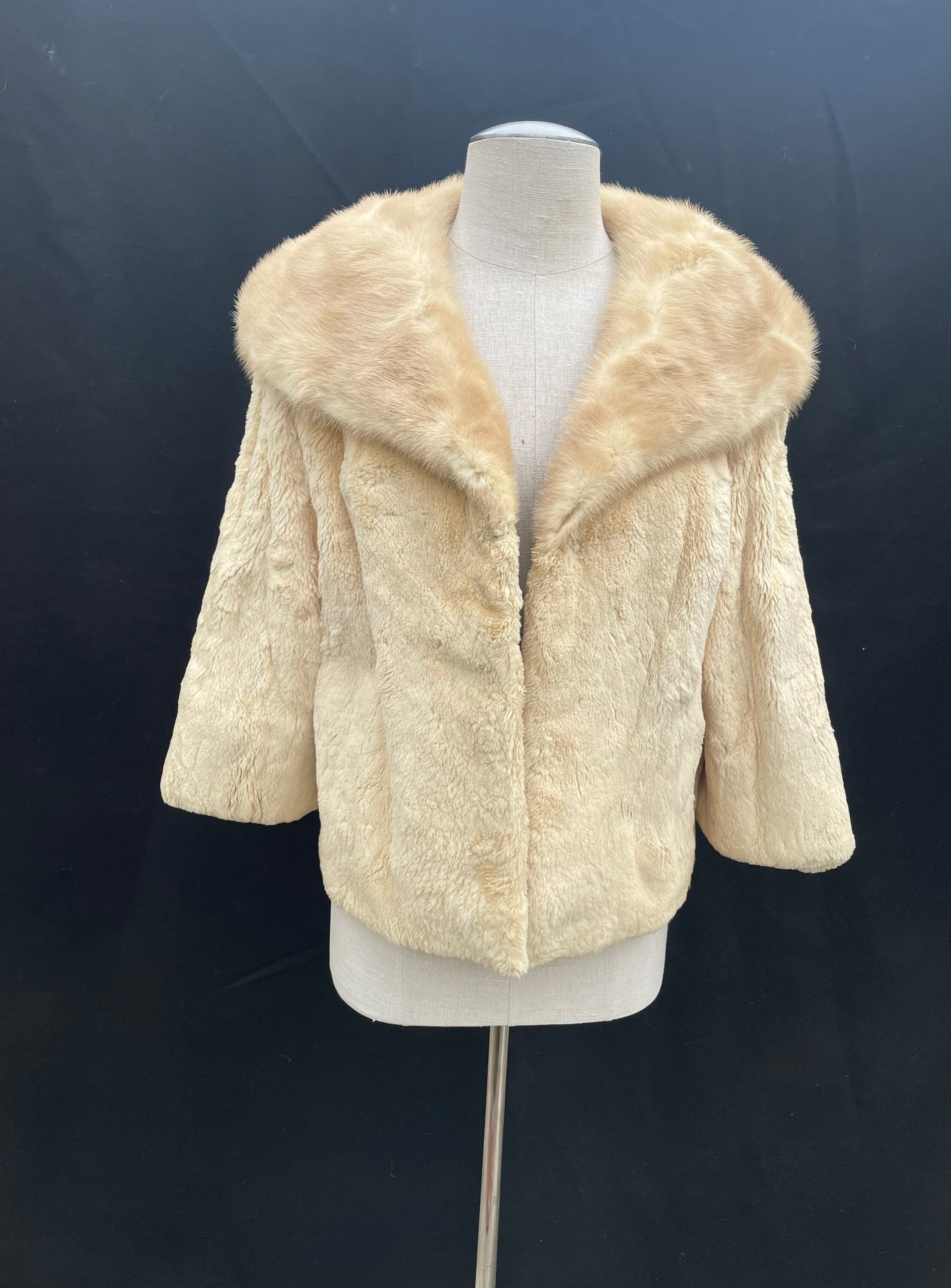 Vintage 1950s Harris Furs Blond Fur Coat Evening Overcoat - Etsy display picture 1