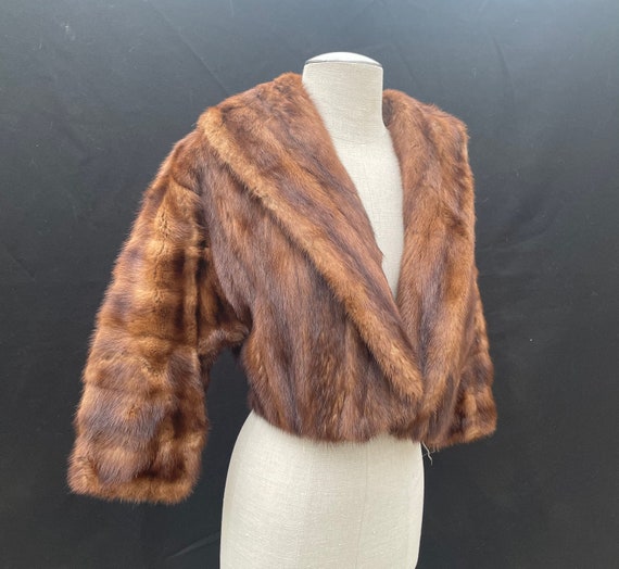 1950s vintage Hollywood cropped mink fur coat - image 2