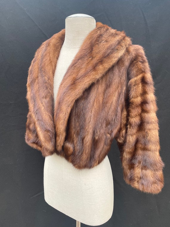 1950s vintage Hollywood cropped mink fur coat - image 4